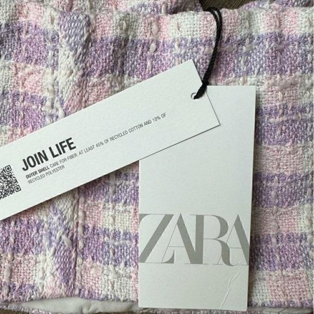 Zara Tweed Bustier‎ Top NWT Size L - Picture 4 of 11